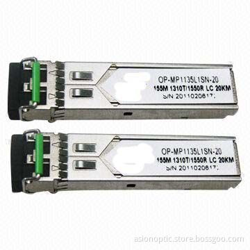 155Mbps BIDI SFP Transceiver Modules, Single +3.3V Power Supply